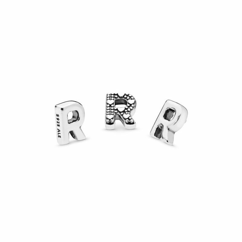 Pandora Letter R Petite Locket Charm - Sterling Silver - Canada | MD6611GR